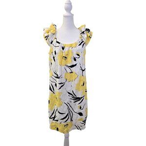 Perceptions Floral Ruffle Sleeve Shift Dress Size 12
